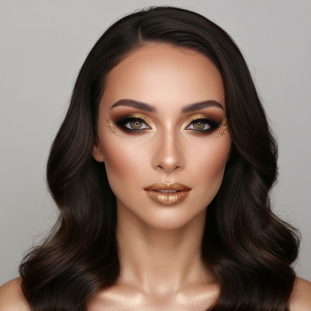 Engagement Makeup - Gold Tones